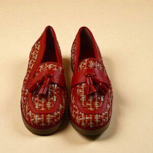 Tory Burch Careen Loafers | Size 7.5 Red & Tan